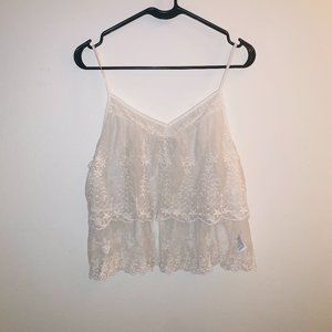 White Lace Tank Top AEO Delicates